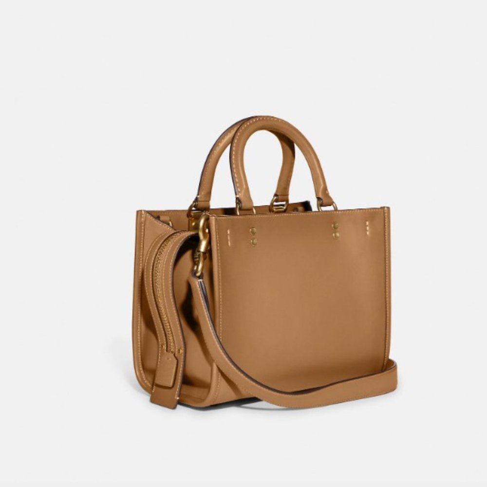 Coach X Tom Wesselmann Rogue 25 Leather Camel Lip Graphic Motif Purse bag ca125 - Picture 6 of 6